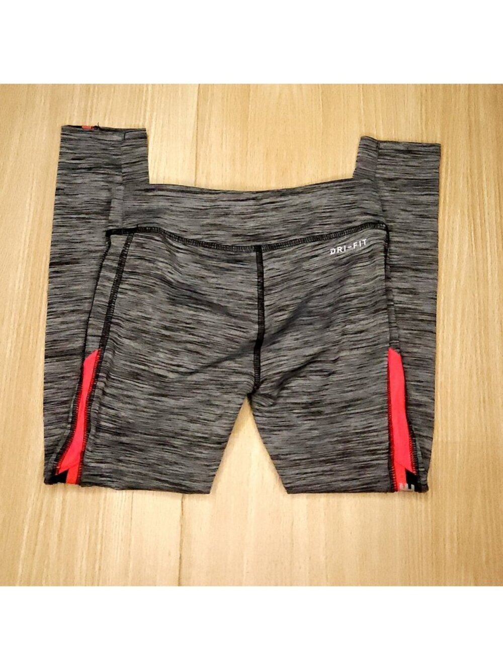 Nike Dri-fit Girl's Black Grey Athletic Leggings 6X